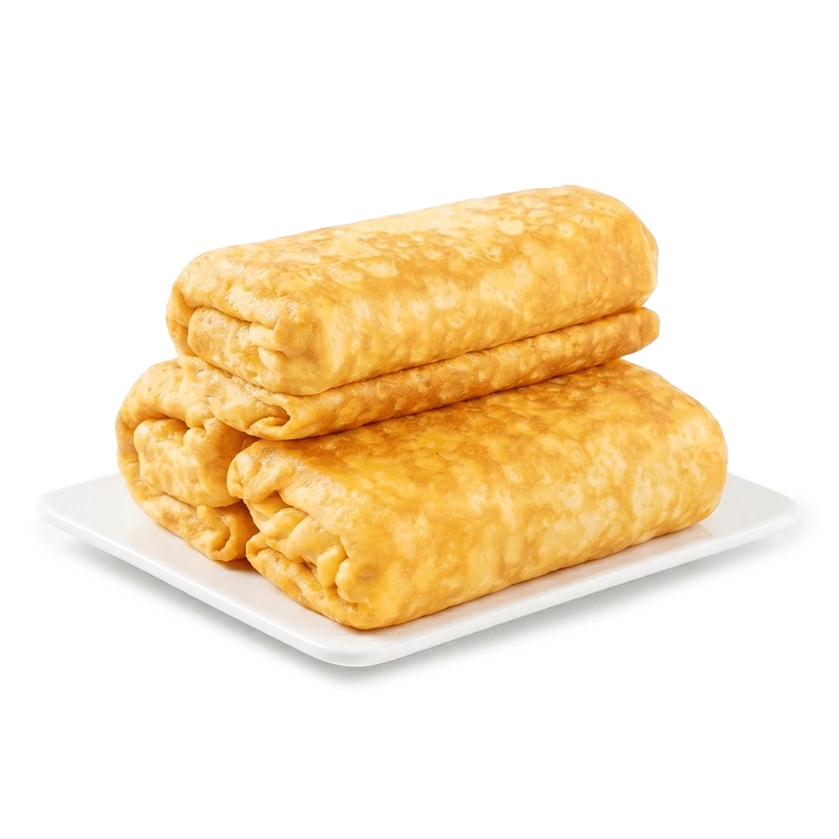 Egg-Wrapped Bread arranged on a white plate